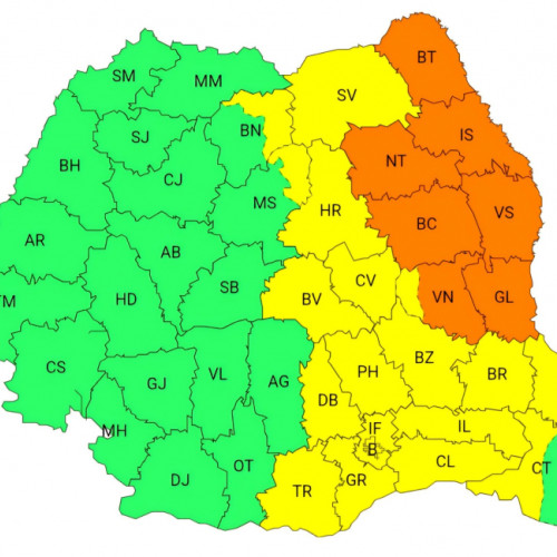Avertizare cod portocaliu pentru zona Moldovei din partea ANM