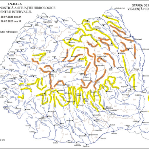 Avertizare hidrologică actualizată pentru zonele din Moldova și Vrancea
