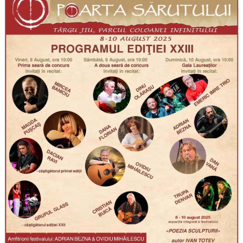 şi Targu Jiu devine din nou capitala muzicii folk în perioada 8-10 august 2025
