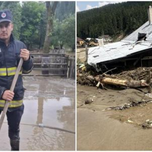 Tiberiu și Daniel, pompieri din Suceava, au intervenit în Cluj pentru evacuarea inundațiilor
