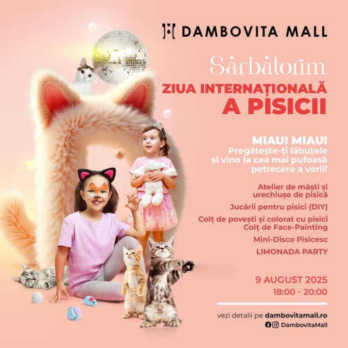 Dambovita Mall marchează Ziua Internațională a pisicii cu o petrecere specială