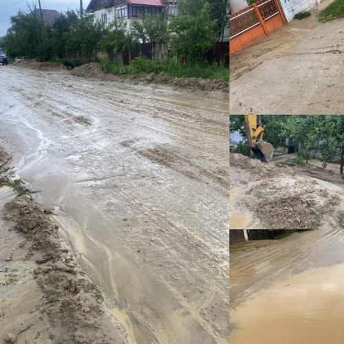 Probleme cauzate de o ploaie puternică în comuna Logrești, județul Gorj