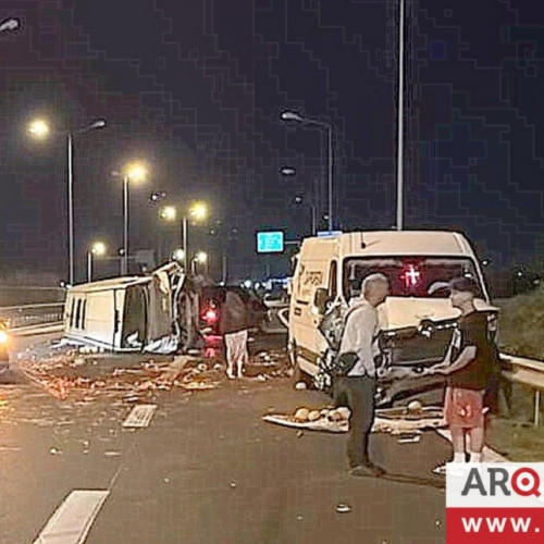 accident pe autostrada a1 între două microbuze în apropiere de arad