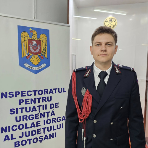 Un tânăr sublocotenent, proaspăt absolvent al Academiei de Poliție, a fost repartizat la ISU Botoșani