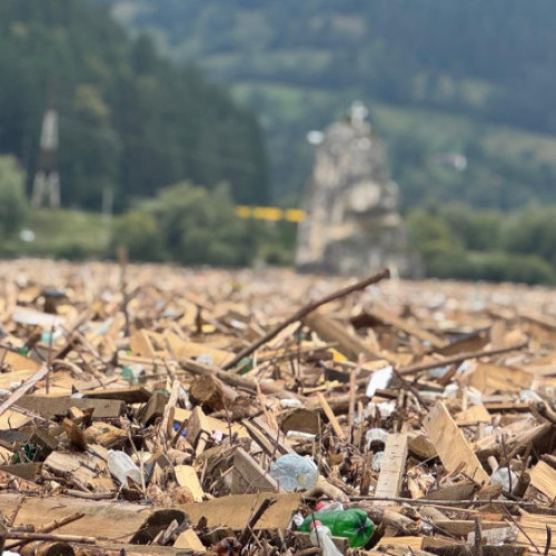 Lacul Bicaz, acoperit de resturi lemnoase după dezastrul de la Barajul Izvorul Muntelui