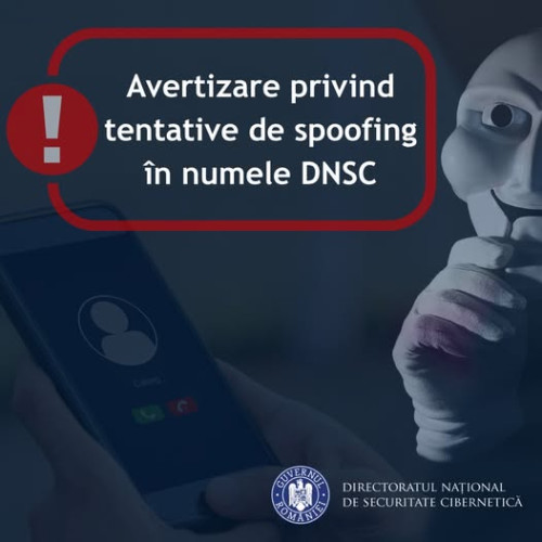 Alertă de spoofing în numele DNSC. Autoritatea de securitate cibernetică din România avertizează cetățenii despre un val de tentative de fraudă în care identitatea instituției este utilizată fără drept pentru a obține date personale sau financiare. Directoratul Național de Securitate Cibernetică (DNSC) atrage atenția asupra unei posibile campanii de spoofing.