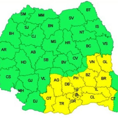 Cod galben de caniculă și disconfort termic ridicat emis pentru mai multe județe