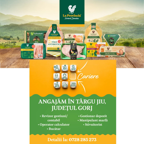 Grupul LaProvincia, parte a companiei Carmistin, își extinde echipa în Târgu Jiu și oferă oportunități de angajare pentru persoanele aflate în căutarea unui loc de muncă stabil. Potrivit site-ului asingerj.ro, lista completă de posturi disponibile include poziții precum revizor gestiuni, contabil, operator calculator, bucătar, gestionar depozit, manipulanți marfă, stivuitorist.