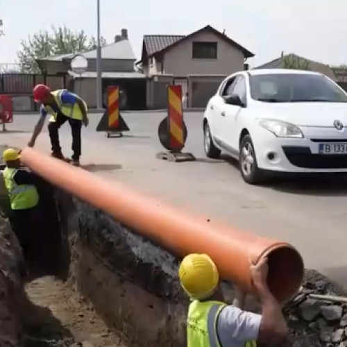Lucrări de extindere a rețelelor de apă și canalizare în Măgurele, aproape de finalizare