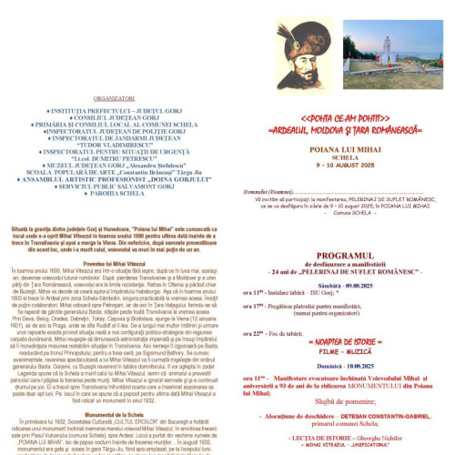 eveniment cultural-istoric la schela pentru omagierea lui mihai viteazul