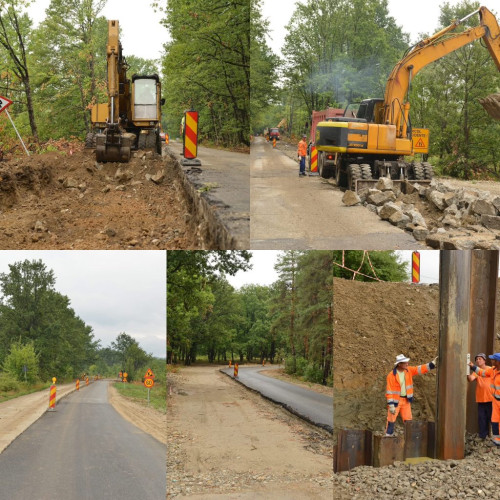 Progres al lucrărilor de modernizare a drumurilor județene Târgu-Jiu - Ticleni