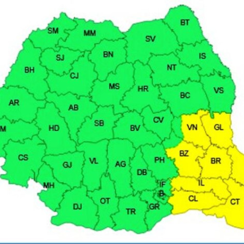 Avertizare meteorologică emisă de ANM pentru mai multe regiuni din România