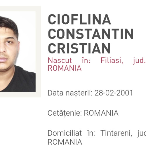 tânăr de 24 de ani, dat în urmărire națională în Gorj