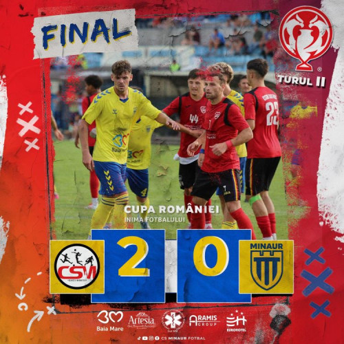 CSM Sighetu Marmației face o figură surprinzătoare în etapa a doua din Cupa României, obținând o victorie clară împotriva echipei Minaur Baia Mare, scor 2-0. Meciul disputat pe teren propriu a fost dominat de sigheteni, care au arătat o determinare puternică și o organizare tacticată mai bună pe tot parcursul celor 90 de minute. Potrivit site-ului emaramures.ro, această victorie le asigură jucătorilor din Sighet calificarea în turul următor al competiției, alimentându-le dorința de a merge cât mai departe în Cupa României, considerată „inima fotbalului românesc”.