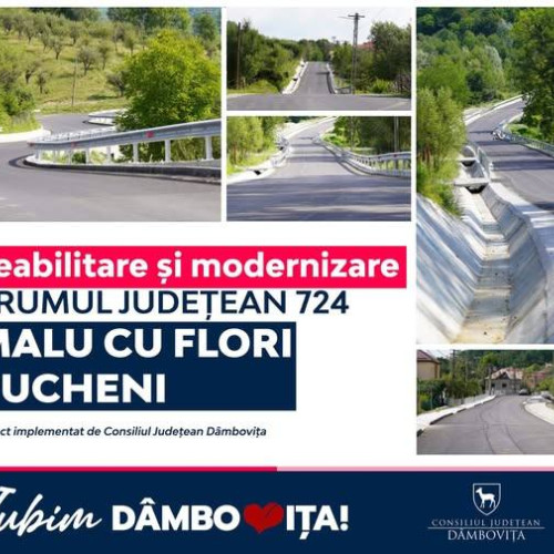 Lucrări de modernizare pe drumul județean DJ 724 din Dâmbovița aproape finalizate