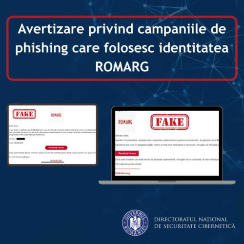 Avertizare privind o campanie de phishing care imită mesajele oficiale ale Romarg