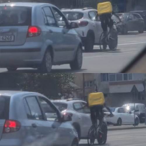 tânăr curier Glovo, surprins în timpul unui incident periculos în Târgu Jiu