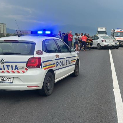 Accident grav pe DN1 în zona Codlea, traficul complet blocat