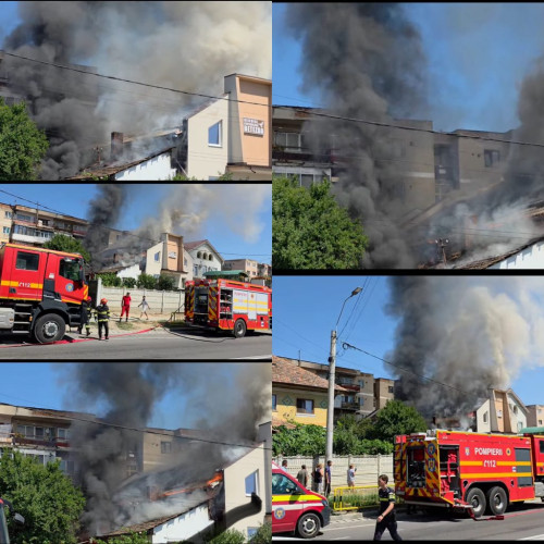 Incendiu major în Strehaia, două clădiri cuprinse de flăcări
