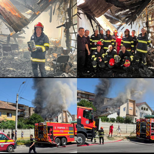 Incendiu pe strada Republicii, în Mehedinți: o casă și o biserică afectate