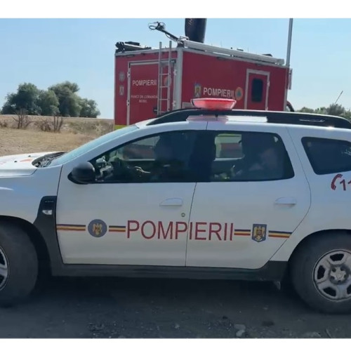 Incendiu de vegetație în zona Plauru, intervenție în plină desfășurare