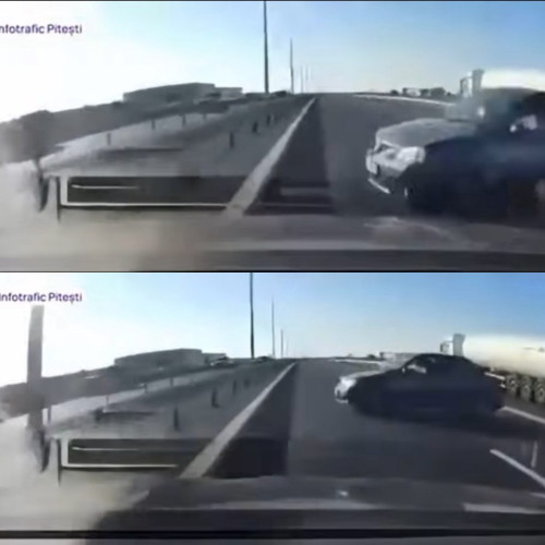 accident pe autostrada București-Pitești din cauza manevrei periculoase a unui șofer