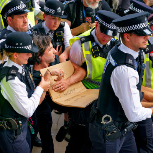 Poliția din Londra a arestat peste 400 de persoane în centrul capitalei britanice, în timpul unui protest susținut de grupul interzis Palestine Action. Conform The Times, autoritățile britanice au identificat cel puțin 365 de protestatari care încalcă legile antiteroriste, adunați în Piața Parlamentului din Westminster pentru a cere oprirea a ceea ce ei numesc genocid în Gaza. Protestul a început la ora 13:00, când participanții au afișat pancarte handmade cu mesajul: &quot;Ma opun genocidului. Susțin Palestine Action&quot;.