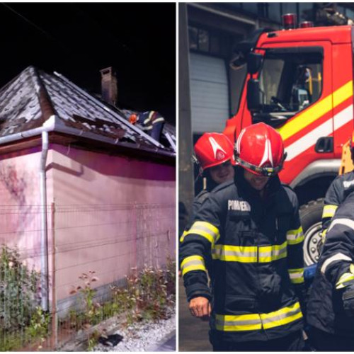 Incendiu la o casă din comuna Mihai Viteazu, două persoane rănite
