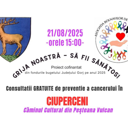 eveniment medical în ciuperceni pentru comunitate, în cadrul proiectului „grija noastră - să fii sănătos!”