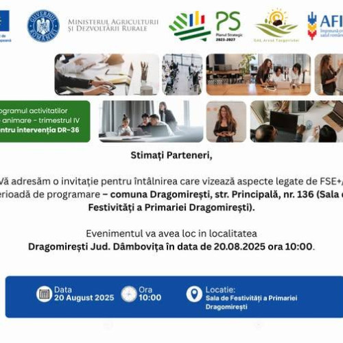 GAL Arcul Târgoviștei organizează o întâlnire pentru sprijinirea copiilor vulnerabili