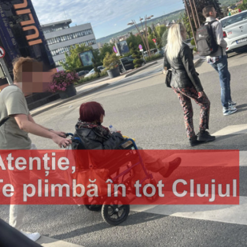 o femeie cu scaun cu rotile implicată în mai multe incidente în Cluj