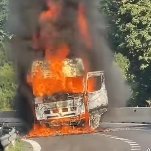 trafic normal pe DN 7 în zona Milcoiu, Valcea după incendiu la camion