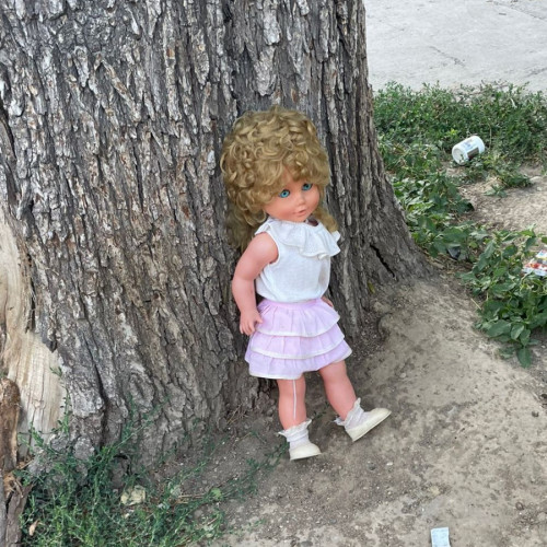 o papusa veche din arad, simbol al unei epoci trecute, așteaptă o nouă șansă