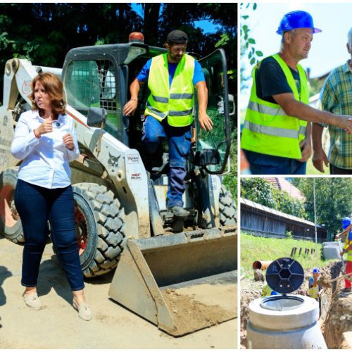 Președinta Consiliului Județean Bacău, Cristina Breahna-Pravat, verifică stadiul proiectului de extindere a rețelei de apă și canalizare în comuna Poduri