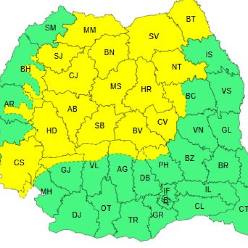Administrația Națională de Meteorologie emite avertizări de vreme instabilă pentru mai multe județe