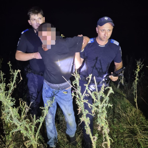 Barbat monitorizat cu bratara electronica prins de jandarmi pe un camp din Botoșani