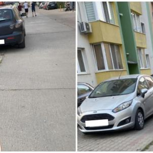 Mașină parcată pe trotuar blochează complet accesul pietonilor în Florești