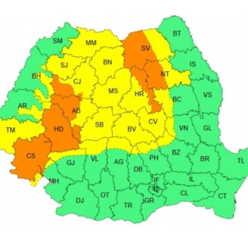 Avertizări meteo pentru România emise de ANM în perioada 17-18 august