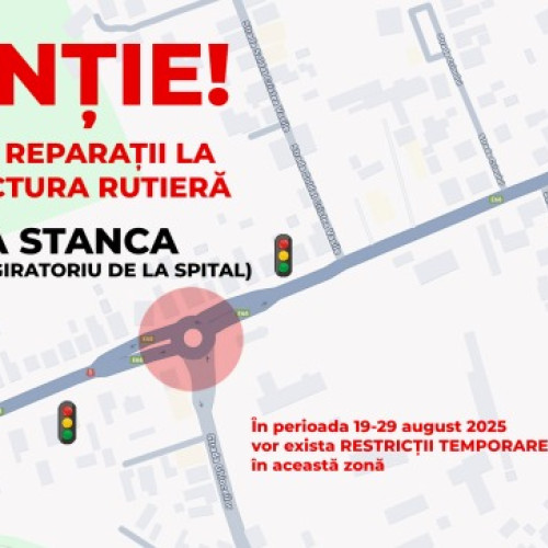 Primăria Făgăraș anunță restricții de trafic pentru lucrări de reparații în zona sensului giratoriu de la Spital