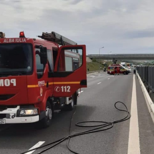 Incendiu pe autostrada A10 între Turda și Aiud