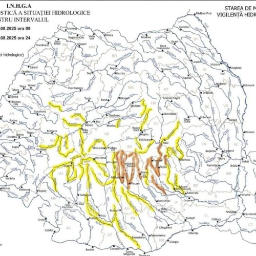 Avertizare hidrologică de cod portocaliu emisă pentru județul Dâmbovița