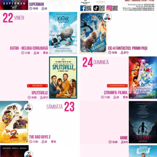 program special la cinema independența din târgoviște pentru pasionații de film