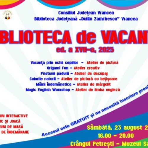 biblioteca de vacanță la vrancea pentru al șapteenth an consecutiv