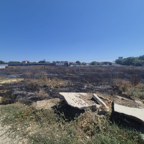 Incendiu de vegetație în Costinești, localizat aproape de calea ferată