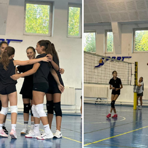 Minivoleibalistele CS Medgidia au susținut un meci amical înainte de începerea campionatului
