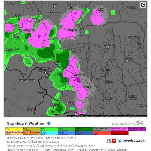 Avertizare de vijelie și ploi torențiale în județul Gorj