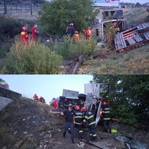 Accident grav pe DN1 în satul Sacadat, blocaj rutier temporar