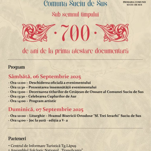 comuna Suciu de Sus sărbătorește 700 de ani de la prima atestare documentară