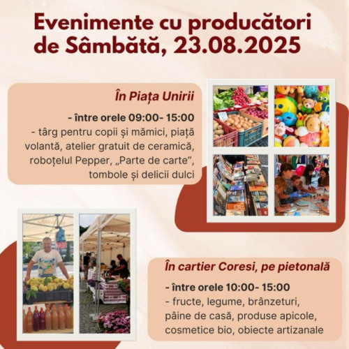 Brașovenii sunt invitați să se bucure de produse românești și activități pentru copii
