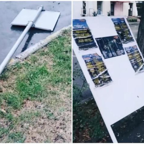 Situație alarmantă în Gherla: mobilier stradal distrus și semne de circulație vandalizate
